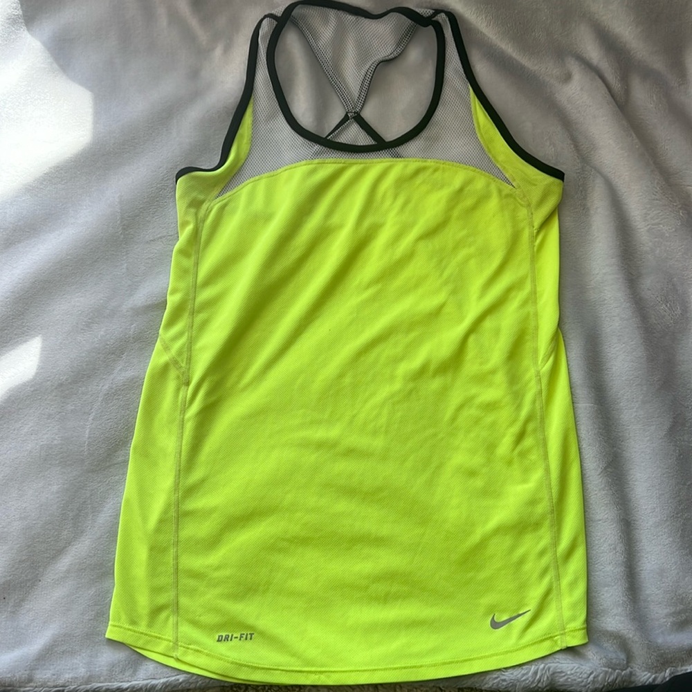 Nike Neon Yellow/green Racerback Twist tank